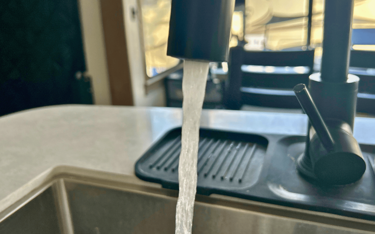 Picture of high-flow from a faucet.