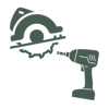 Circular saw and drill icons